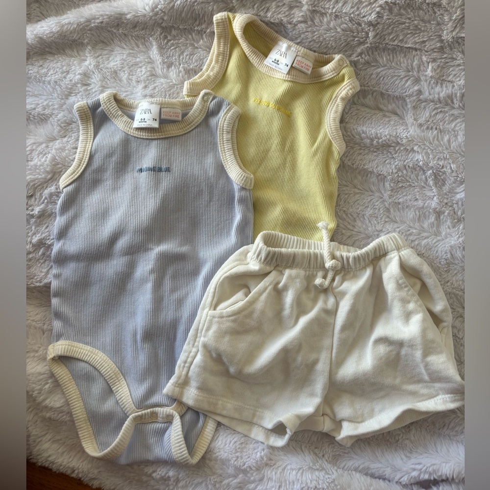 Zara Baby Bodysuit and Shorts Bundle